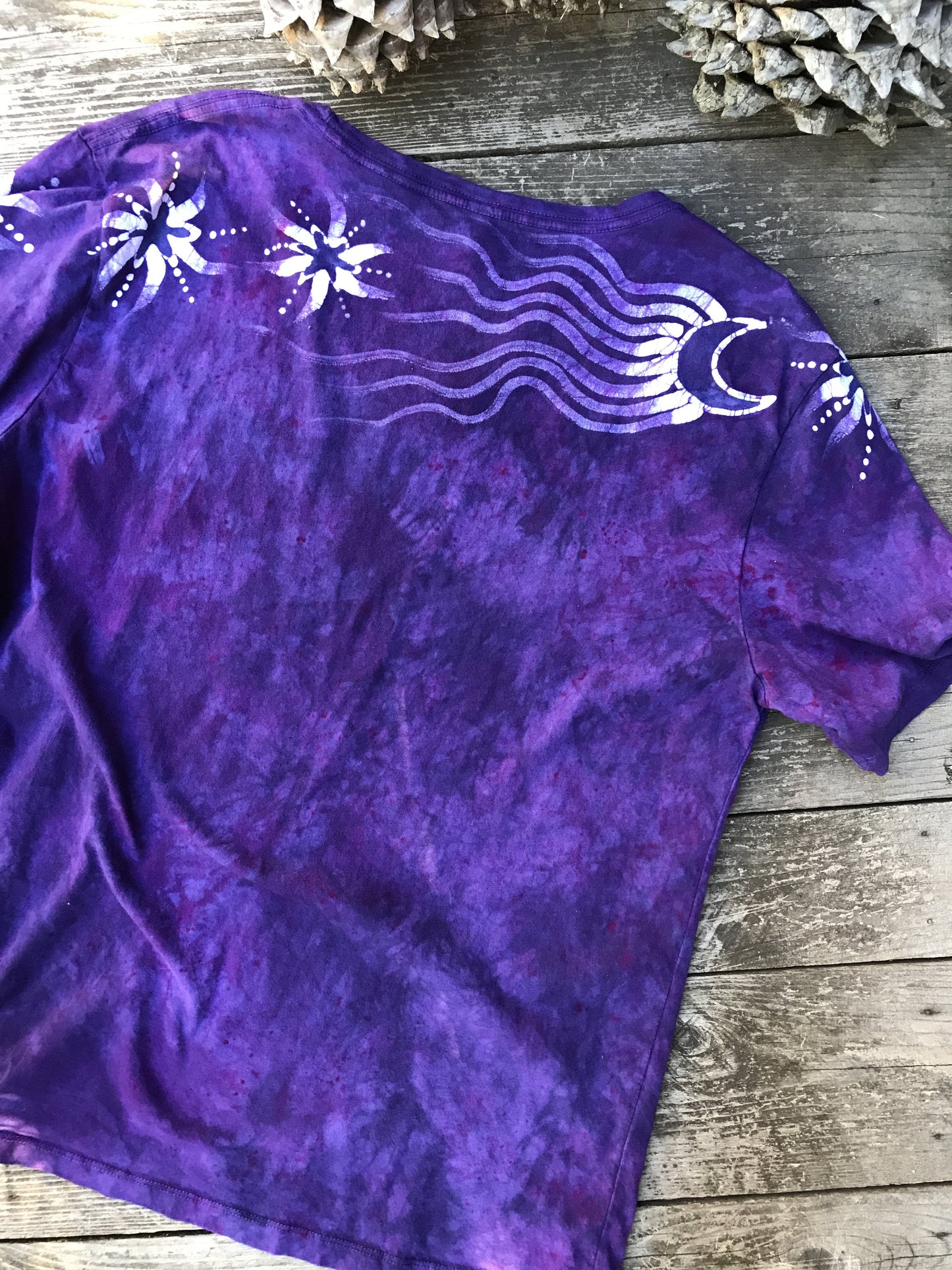 Parade Of Purple Moonbeams Hand Painted Tee - Size Large