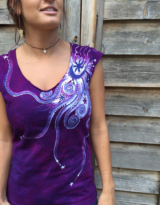 Magenta Moonlight Batik Top - Batikwalla 
 - 1