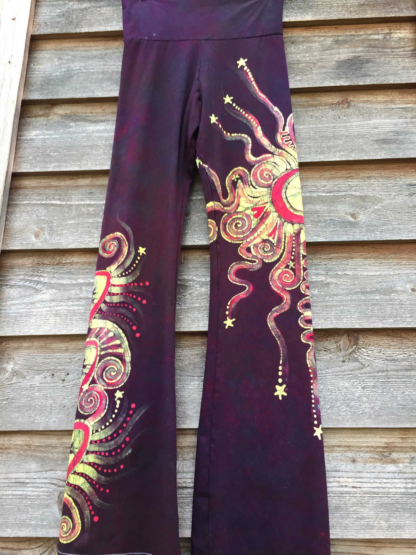 Crazy Hearts Handmade Batik Yoga Pants - Size Medium - Batikwalla 
 - 2