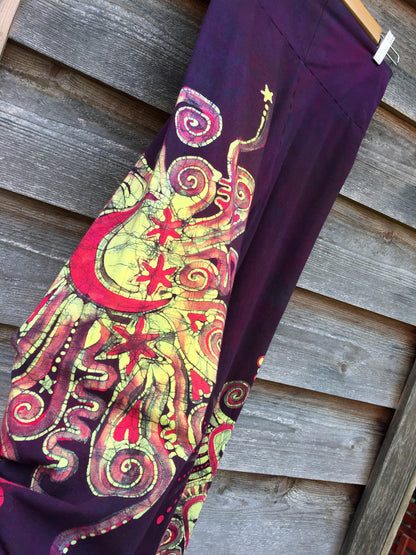 Crazy Hearts Handmade Batik Yoga Pants - Size Medium - Batikwalla 
 - 6