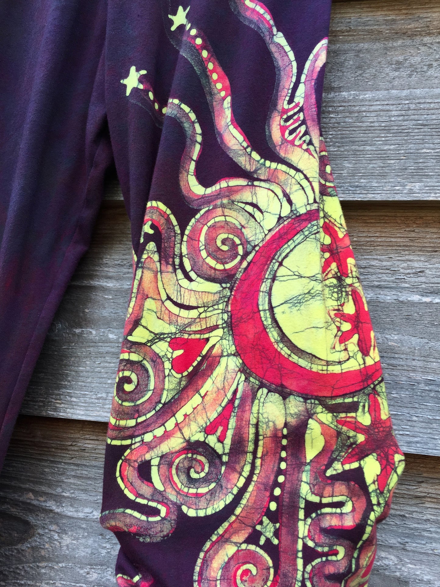 Crazy Hearts Handmade Batik Yoga Pants - Size Medium - Batikwalla 
 - 7