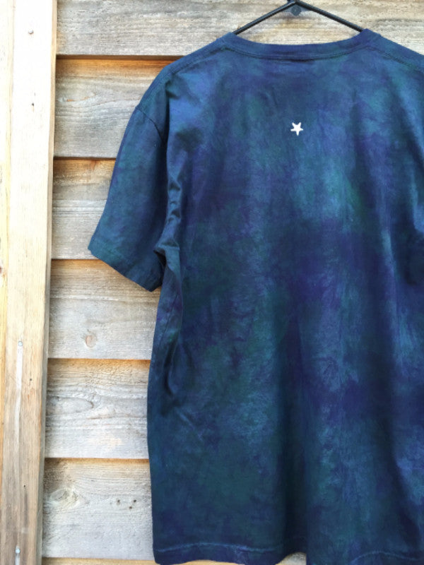 Teal and Purple Tree of Life Organic Tshirt - Batik Print - Batikwalla 
 - 3