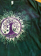 Teal and Purple Tree of Life Batik Mens Long Sleeve Tshirt - Size 2X - Batikwalla 
 - 1