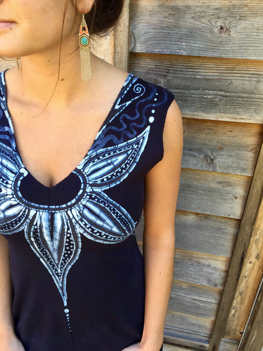 Midnight Moon Lilly Organic Cotton Batik Dress - Batikwalla 
 - 1