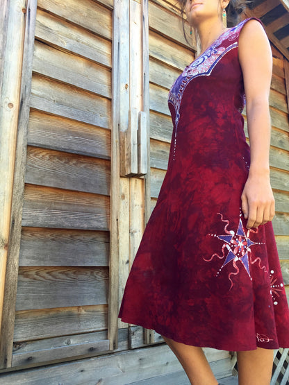 Cranberry Magick Organic Cotton Batik Dress - Batikwalla 
 - 3