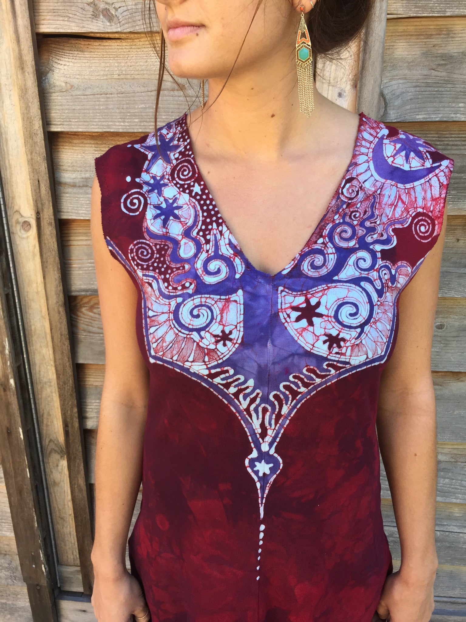 Cranberry Magick Organic Cotton Batik Dress - Batikwalla 
 - 1