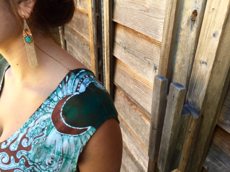 Usnea in the Oak Tree Organic Cotton Batik Dress - Batikwalla 
 - 4