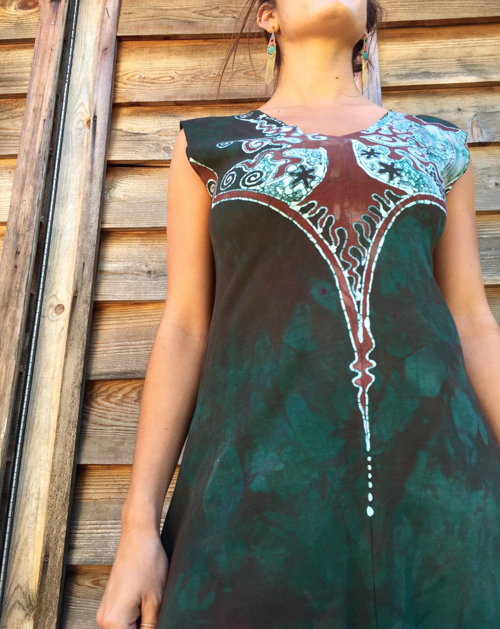 Usnea in the Oak Tree Organic Cotton Batik Dress - Batikwalla 
 - 5