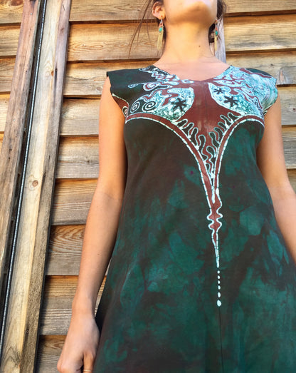 Usnea in the Oak Tree Organic Cotton Batik Dress - Batikwalla 
 - 5