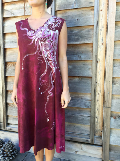 Moondance in the Rose Garden Organic Cotton Batik Dress - Batikwalla 
 - 2