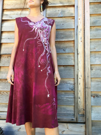 Moondance in the Rose Garden Organic Cotton Batik Dress - Batikwalla  - 5