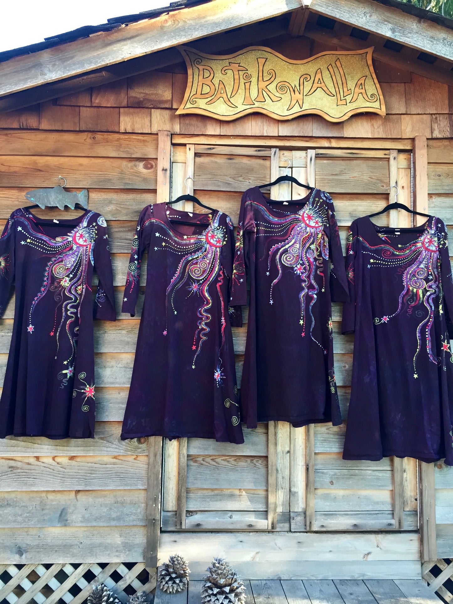 Electric Moonlight Vibes Dress - Long Sleeve Batik - Batikwalla 
 - 9