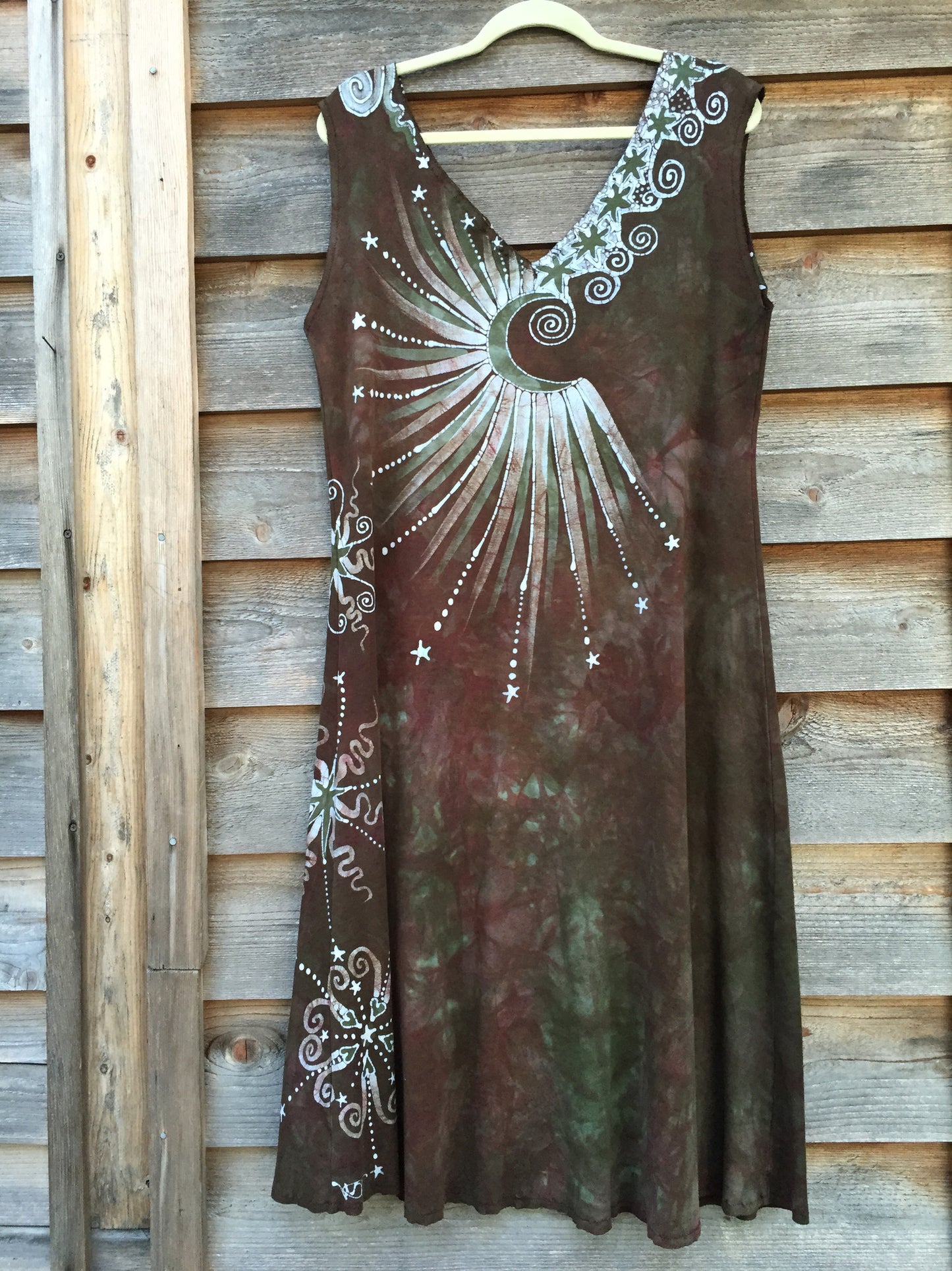 Moonlight Moss Tree of Life Organic Cotton Batik Dress - Batikwalla 
 - 5