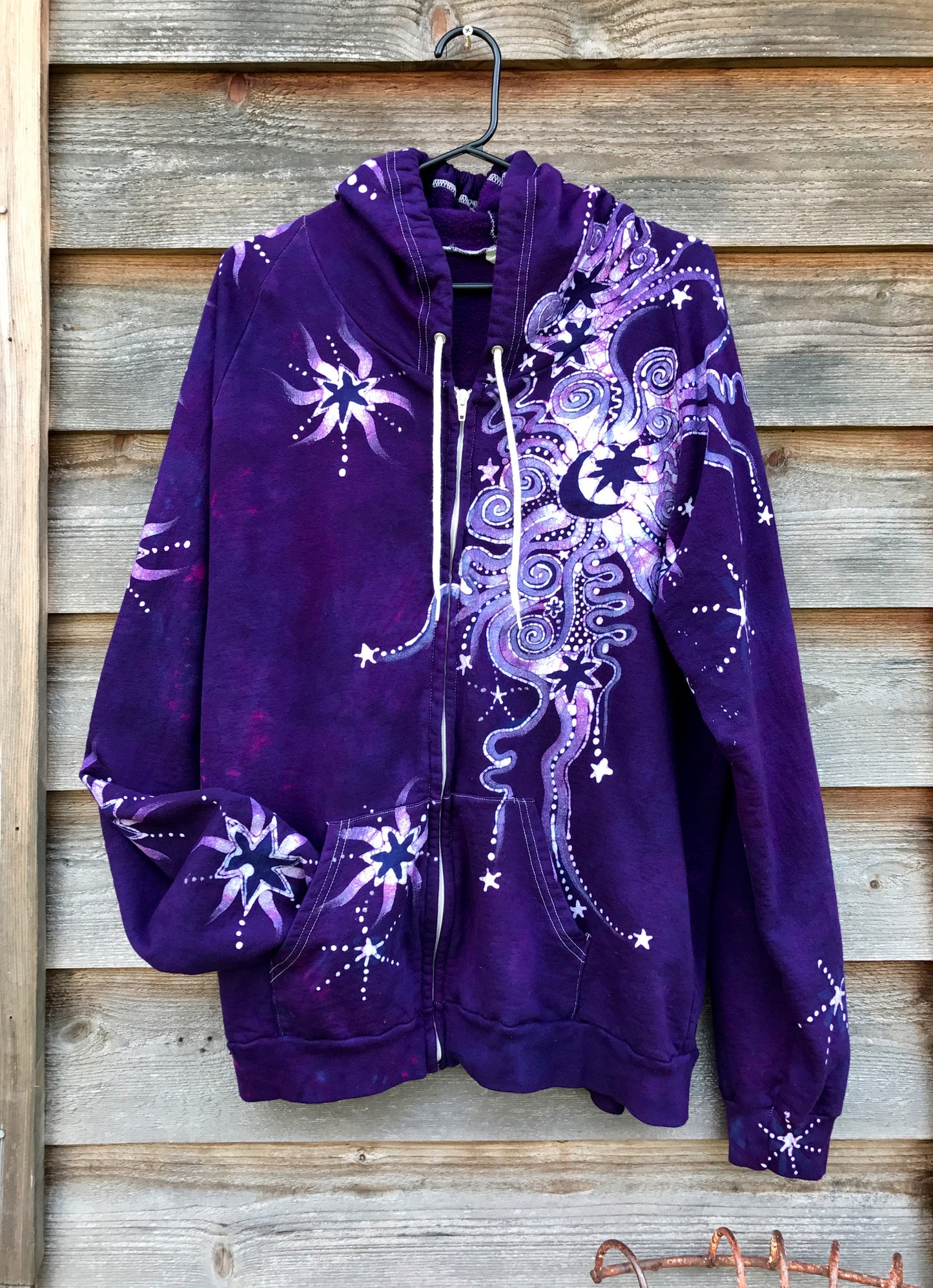 Magenta Moon Organic Cotton Batik Hoodie