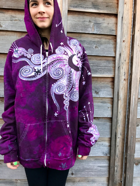 Magnolia Moon Star Organic Cotton Batik Hoodie