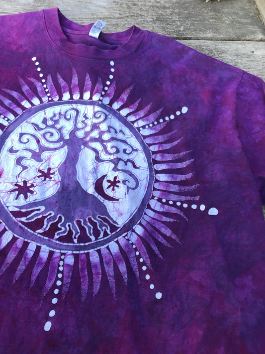 Sacred Tree Mandala Preserves Your Positive Vibes Handmade Batik Tshirt - Size XL tshirt batikwalla 