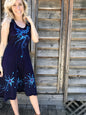 Midnight Moonbeams & Purple Starglow Boho Batik Summer Dress Batik Dresses Batikwalla 