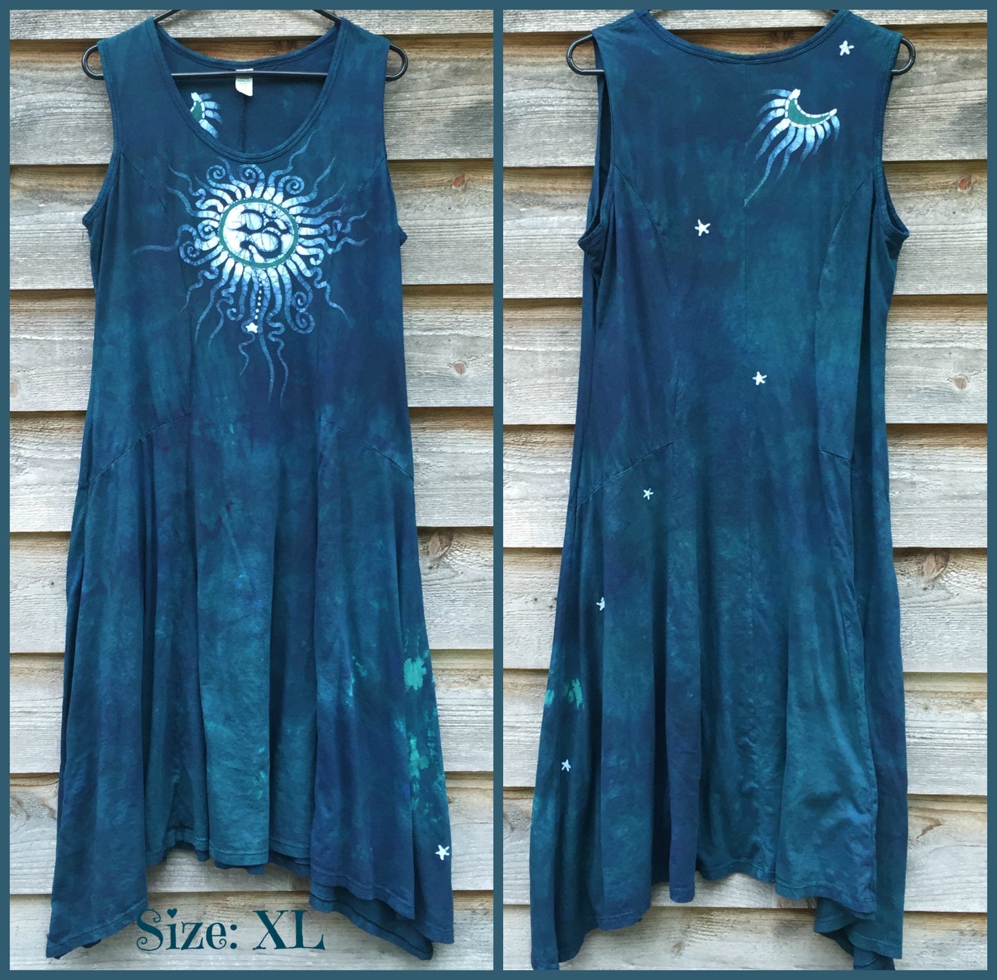 Teal Summer Om Cotton Batik Dress - Batikwalla 
 - 10