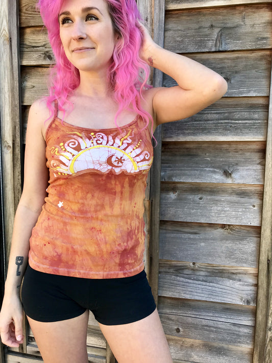 Sweet Orange Sunrise Yoga Camisole Tops batikwalla 