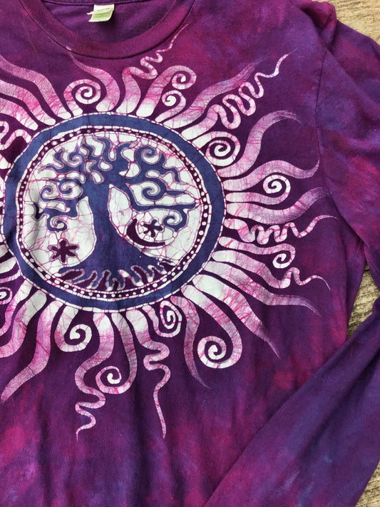 Mulberry Tree of Life Long Sleeve Batik Tshirt - Size Medium tshirt batikwalla 
