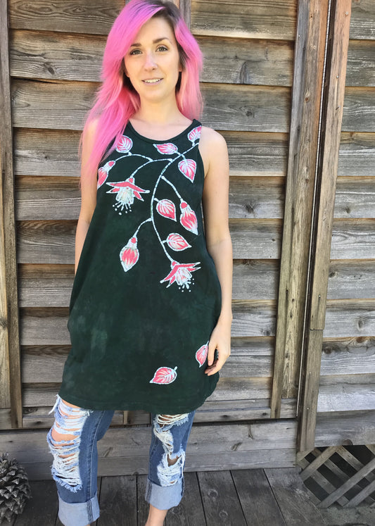 Fuchsias Are Delightful Hand Painted Summer Dress Batik Dresses Batikwalla by Victoria 