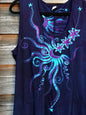 Midnight Moonbeams & Purple Starglow Boho Batik Summer Dress Batik Dresses Batikwalla 