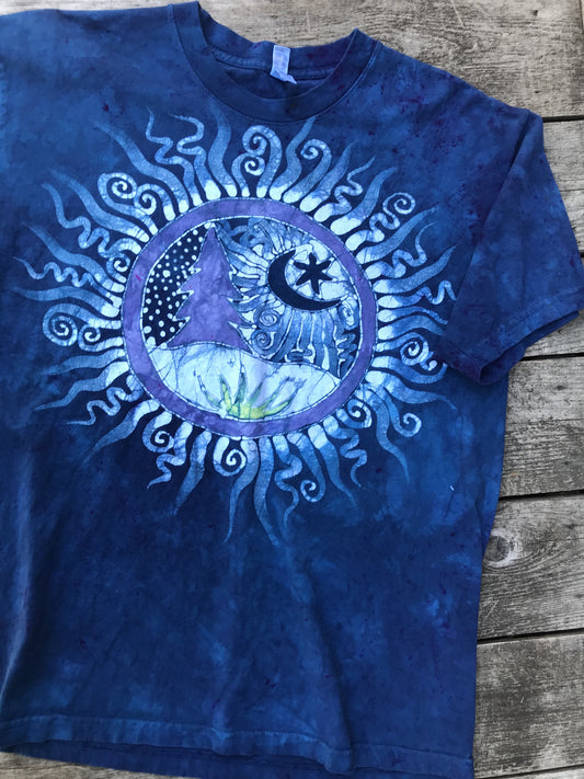 Blue Moon Forest Handmade Batikwalla Tshirt - Size Large tshirt batikwalla 