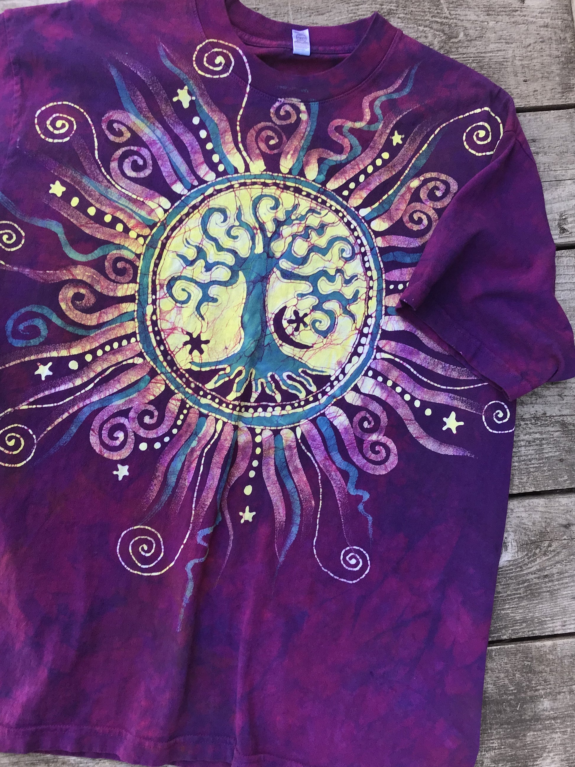 Soul Light Tree of Life Organic Cotton Tshirt - Size Large tshirt batikwalla 
