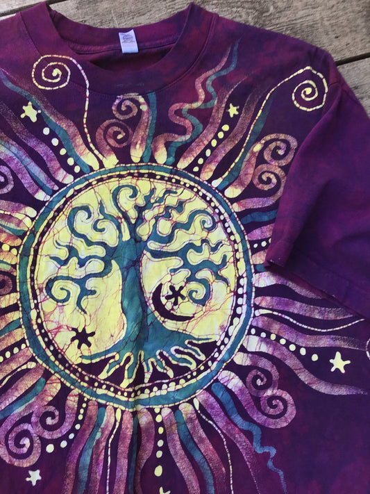 Soul Light Tree of Life Organic Cotton Tshirt - Size Large tshirt batikwalla 