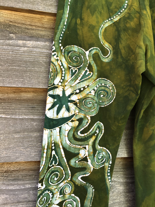 Dancing Green Handmade Batik Yoga Pants