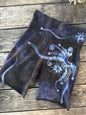 Moon and Stars Batik Biker Shorts - Sage and Purple - Size Medium Batikwalla by Victoria 