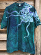 Teal Galaxy Handmade Batik Tshirt with Hidden Pocket tshirt batikwalla Medium 