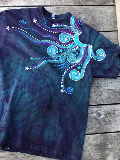 Sparkling Moonglow Handmade Batik Tshirt - Size Medium tshirt batikwalla 