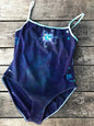 Aqua Sun Purple Moondance Hand Painted Batik Leotard Tops batikwalla XL 