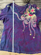 Purple Sky Supernova Vneck Top - Plus Size Large Tops batikwalla 
