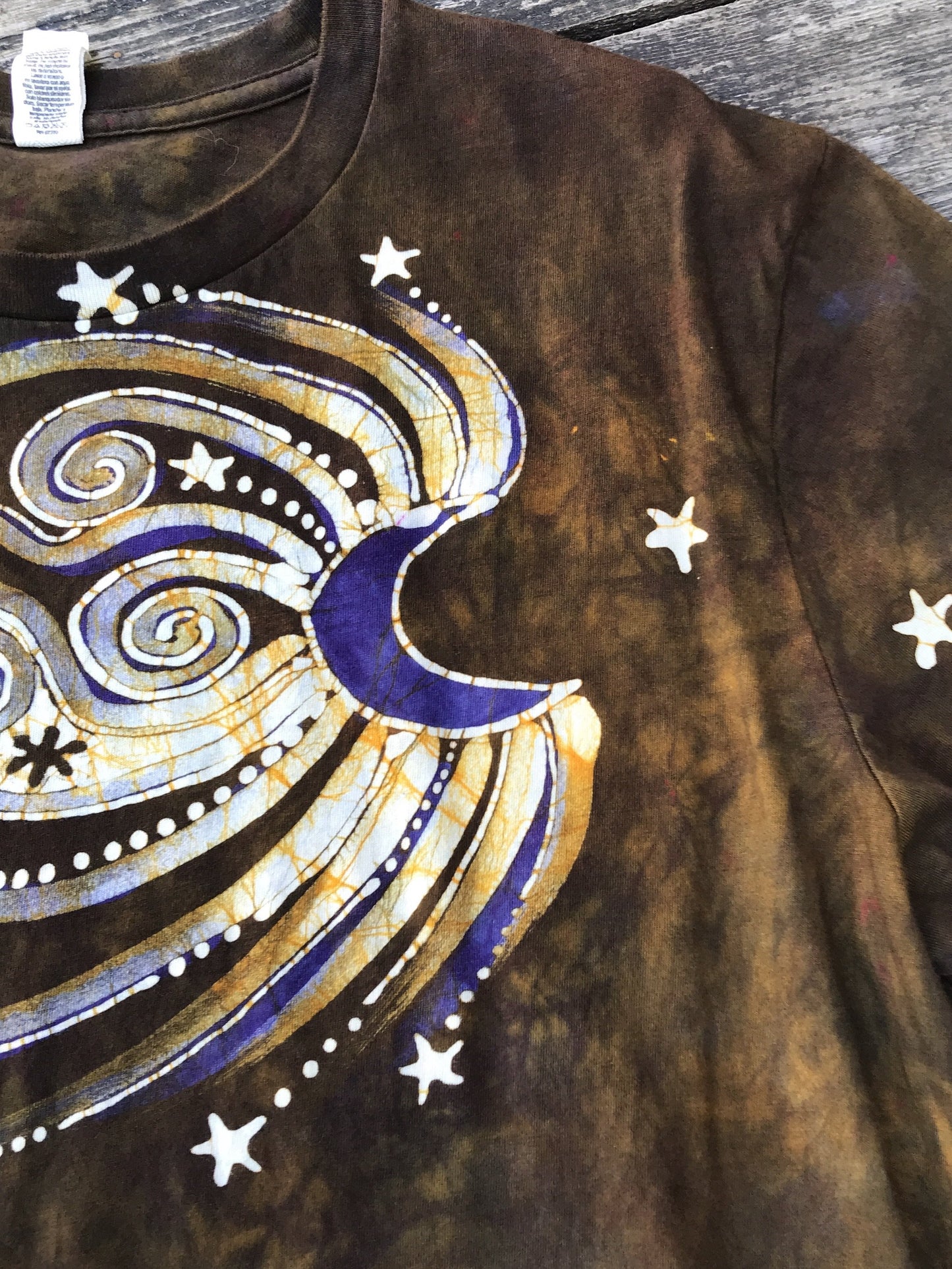 Pura Vida Dark Gold Moonlight Handmade Batikwalla Tshirt - Size XL