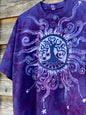 Magenta Moon Mandala With Chirping Swirls Handmade Batikwalla Tshirt - Size XL & 2X tshirt batikwalla XL 