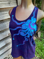Midnight Purple and Turquoise Moonbeams Tank Top Tops batikwalla Medium 