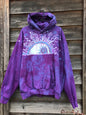 Light Blue Purple Sunset - Handcrafted Batik Pullover Hoodie hoodie batikwalla 
