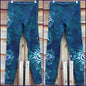 Teal and Purple Sun Star Batik Leggings - Batikwalla 
 - 6