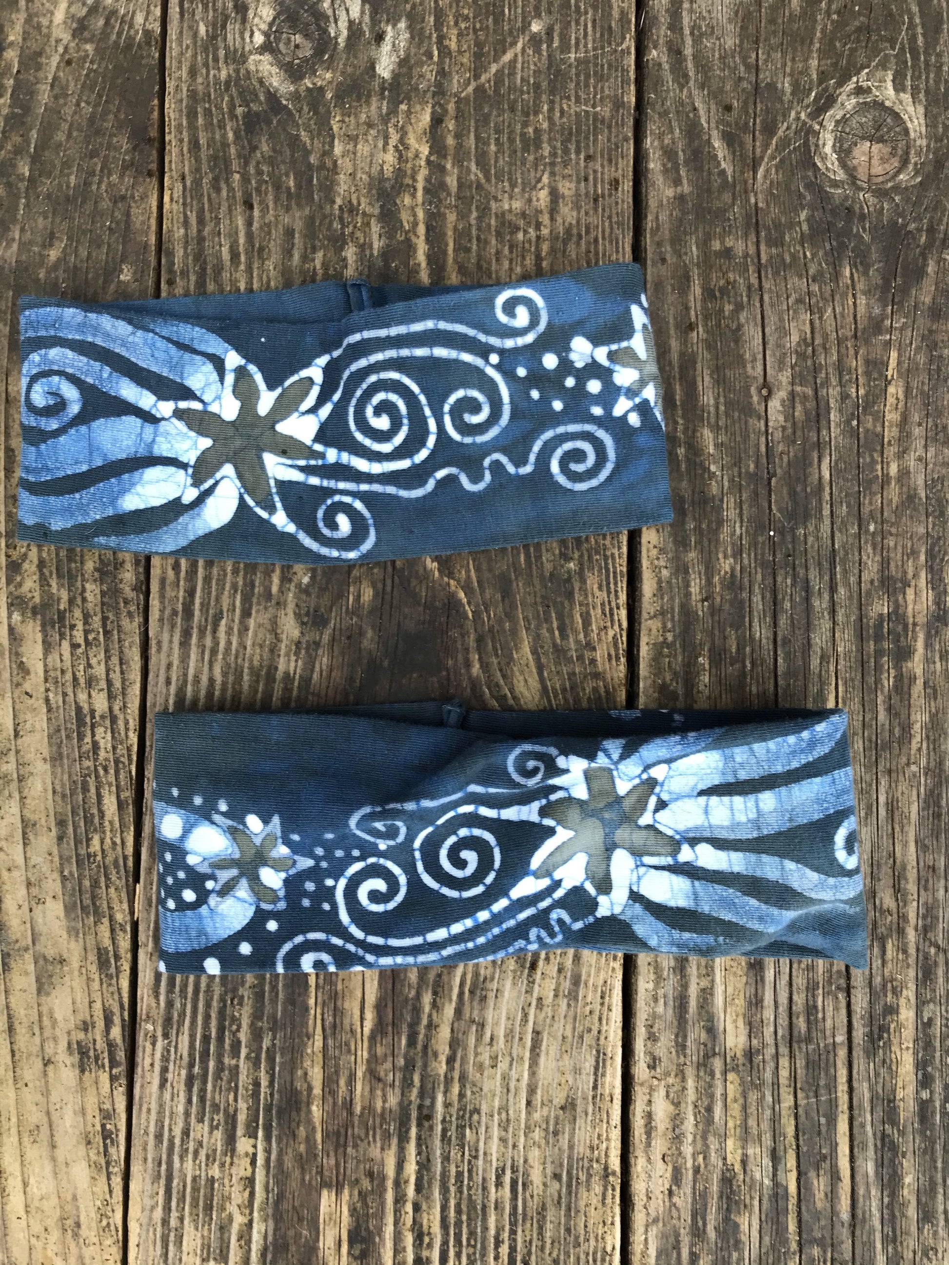 Blue Sage Fold Over Headband - by Batikwalla Batikwalla by Victoria 