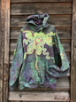 Sunrise Starburst in Sea Glass Green - Handcrafted Batik Pullover Hoodie hoodie batikwalla 