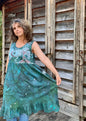Mist in the Moss Green Forest - Farmer's Market Pocket Dress - Size XL Batik Dresses Batikwalla XL 