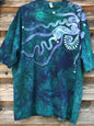 Teal Galaxy Handmade Batik Tshirt with Hidden Pocket tshirt batikwalla 2X 