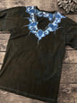 Water Leaf Scrolls - Hand Crafted Batik Vneck Tee Batikwalla by Victoria Small 