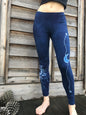 navy blue moon and star batik leggings