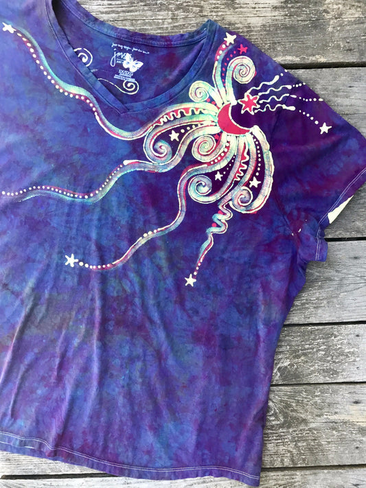 Sunset Moonbeams Handmade Batik Tee - Plus Size - 5X