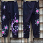 Navy Blue and Hot Pink Galaxy Batik CAPRI Leggings