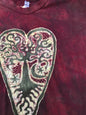 Red Earth Heart Tree - Hand Crafted Batik Tshirt Batikwalla by Victoria 
