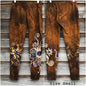 Dark Gold and Purple Sun Stars Batikwalla Leggings